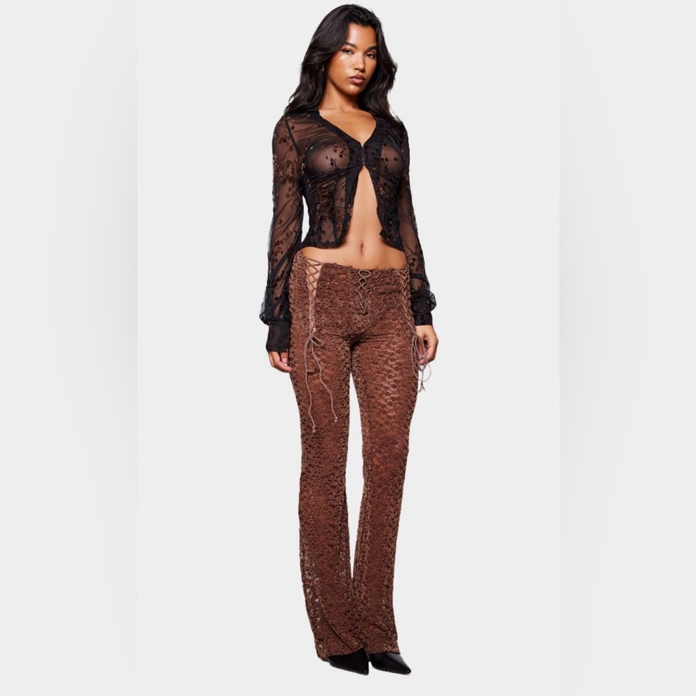 Brown Lace Pants